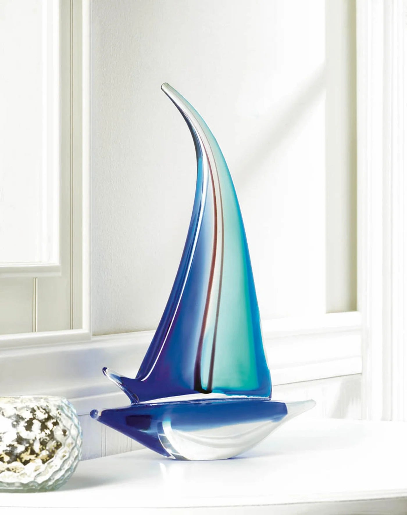 Sailor Boat Art Glass Statue