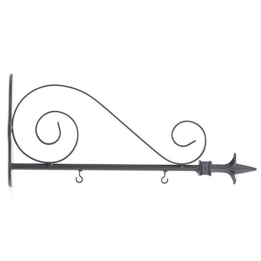 17.5 Inch Black Metal Scroll Arrow Holder