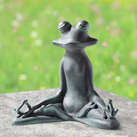 Contented Yoga Frog Garden Sculpture