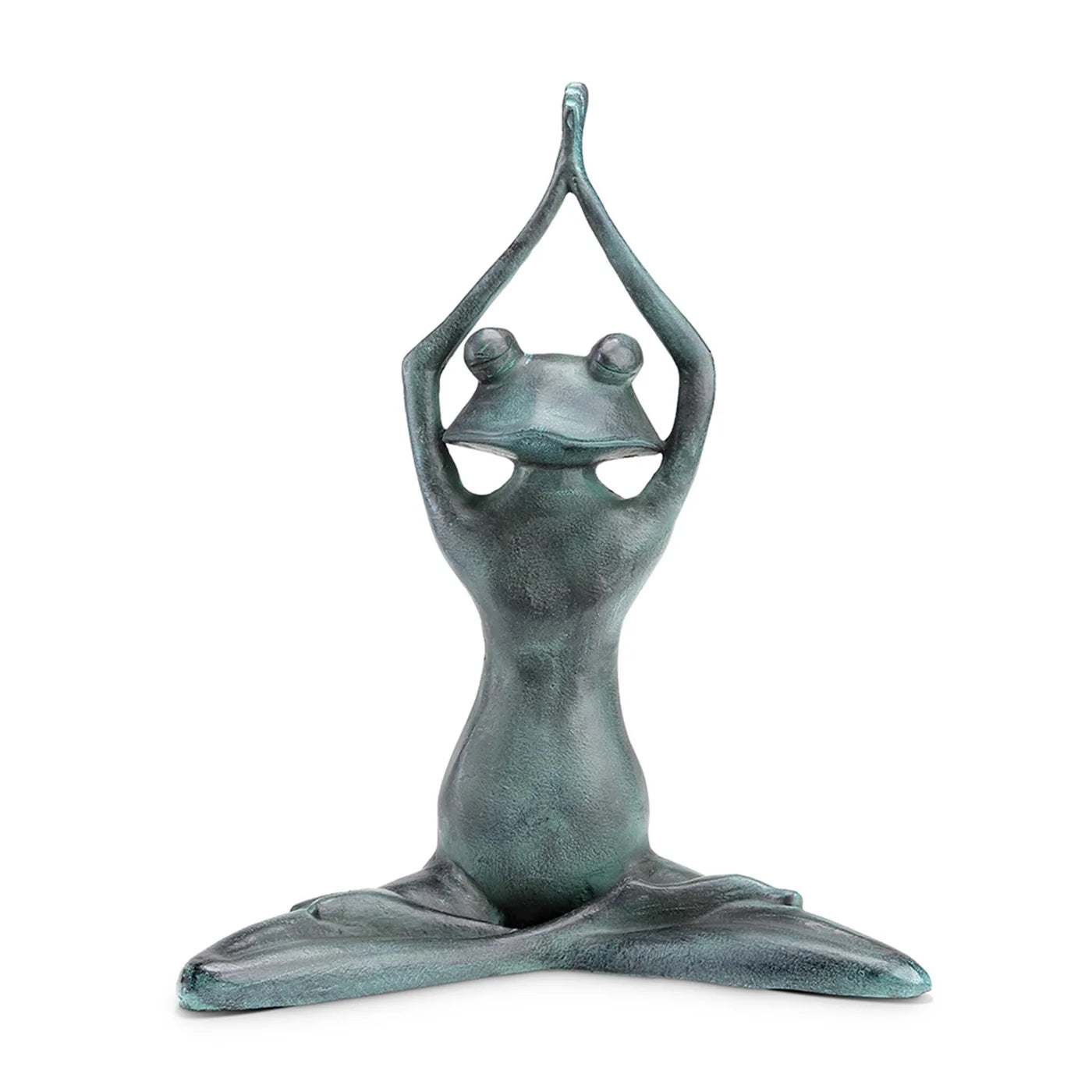 Stretching Yoga Frog Garden Sculpture