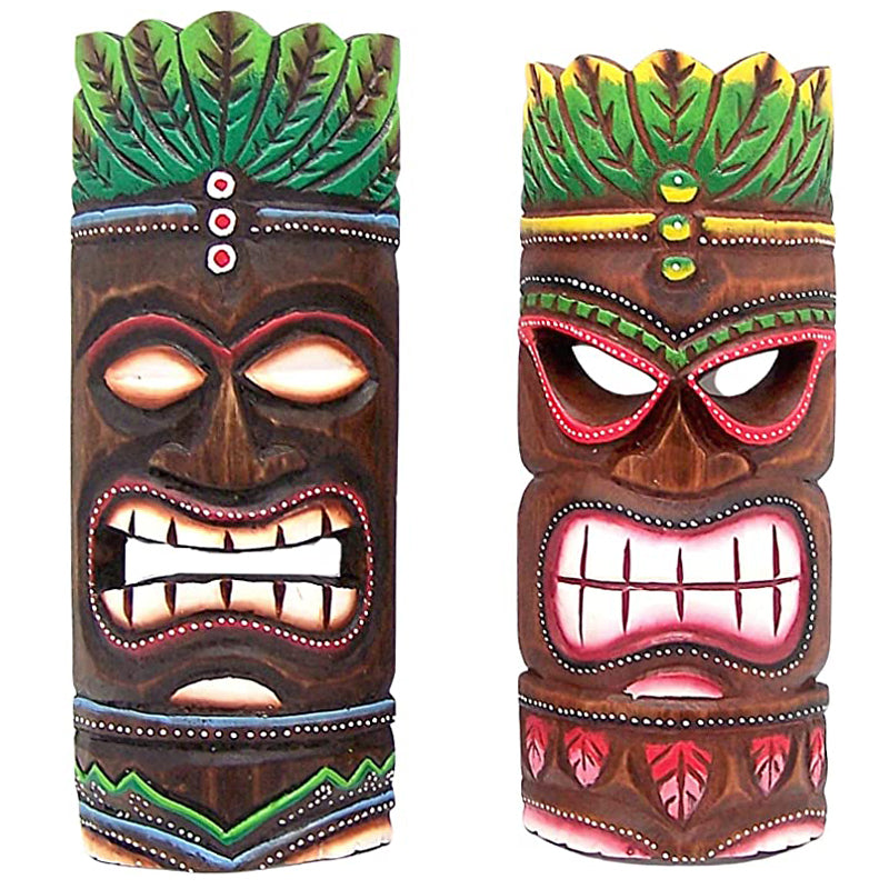 12 In. Classic Tiki Mask 2-Asst