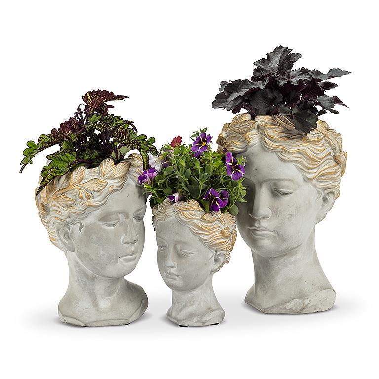 Large Woman Head Planter