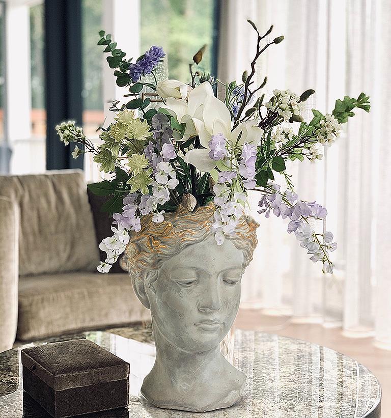 Large Woman Head Planter