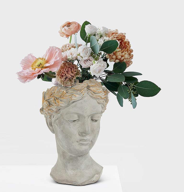 Large Woman Head Planter