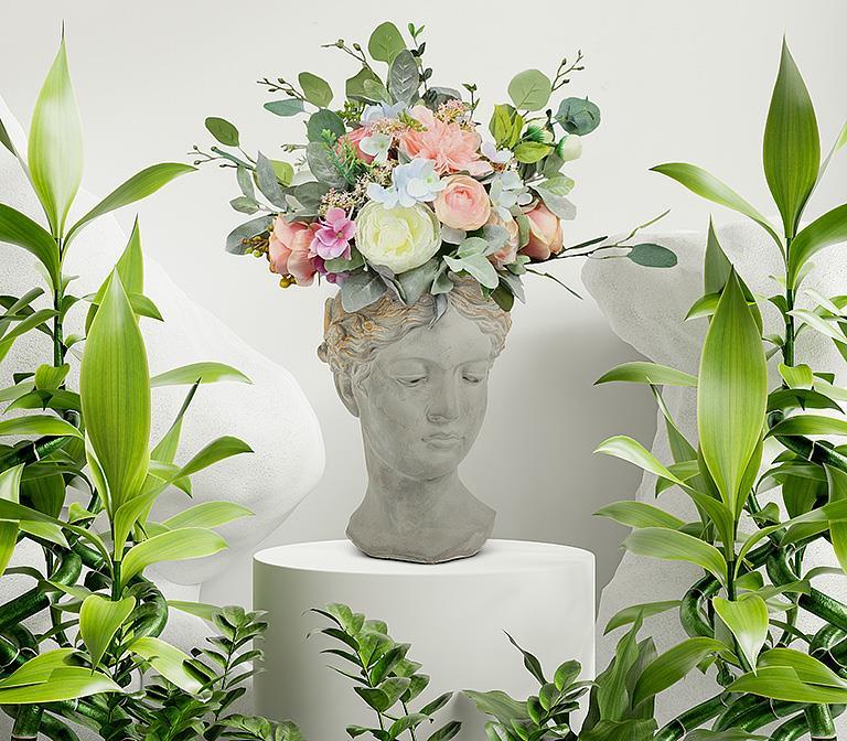 Large Woman Head Planter