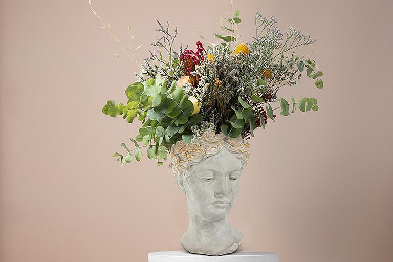 Large Woman Head Planter