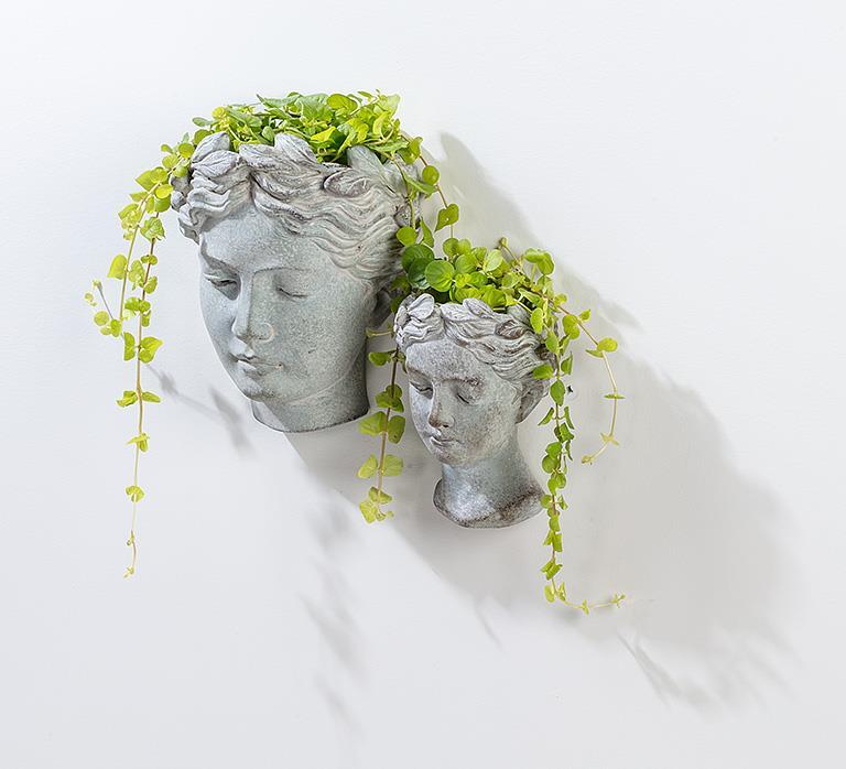 Small Woman Head Wall Planter