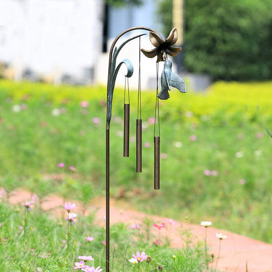 Hummingbird Windbell on Stake