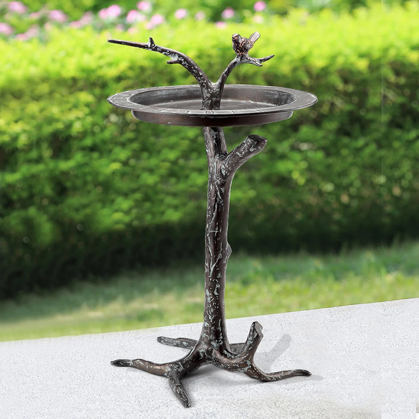 Bird & Twig Sundial/Birdbath