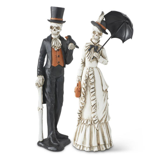 Assorted 13 Inch Resin Skeleton Man & Lady (2 Styles)