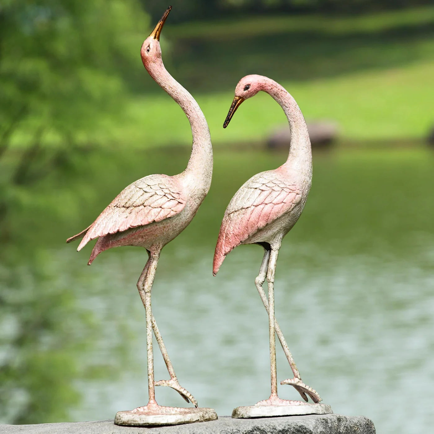 Flamboyant Crane Garden Pair Set of 2