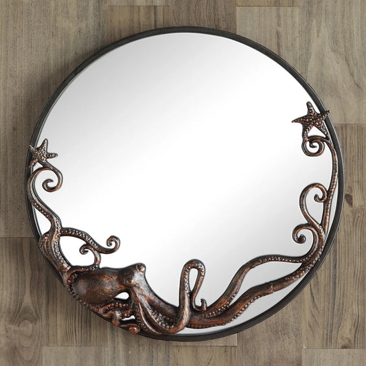 Octopus Round Wall Mirror