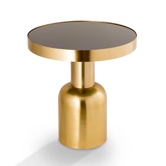 Golden Finish Pillar End Table