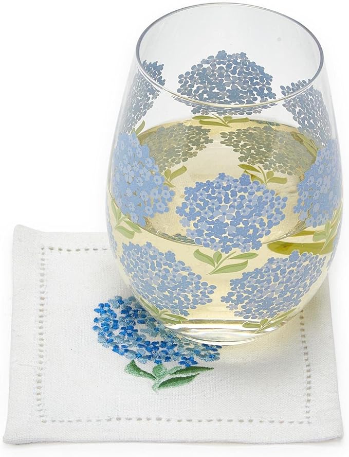 Hydrangea S/6 Hemstitch Cocktail Napkins