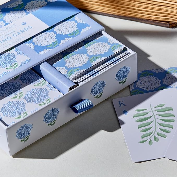 Hydrangea Double Deck Textured Playing Cards in Gift Box