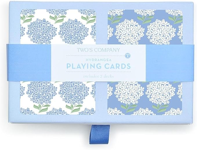 Hydrangea Double Deck Textured Playing Cards in Gift Box