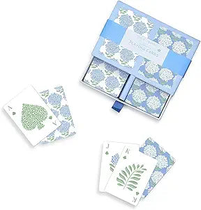 Hydrangea Double Deck Textured Playing Cards in Gift Box