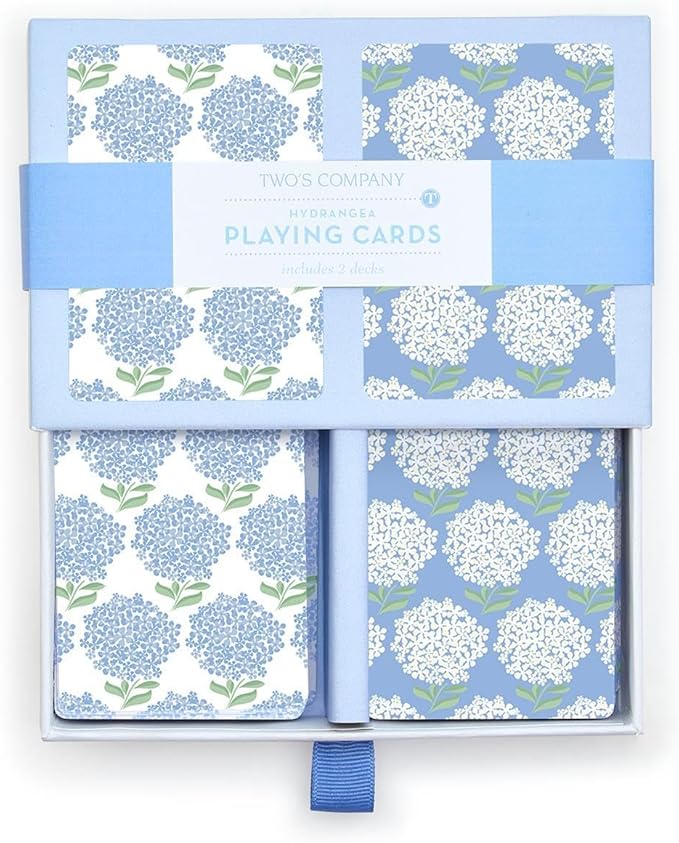 Hydrangea Double Deck Textured Playing Cards in Gift Box