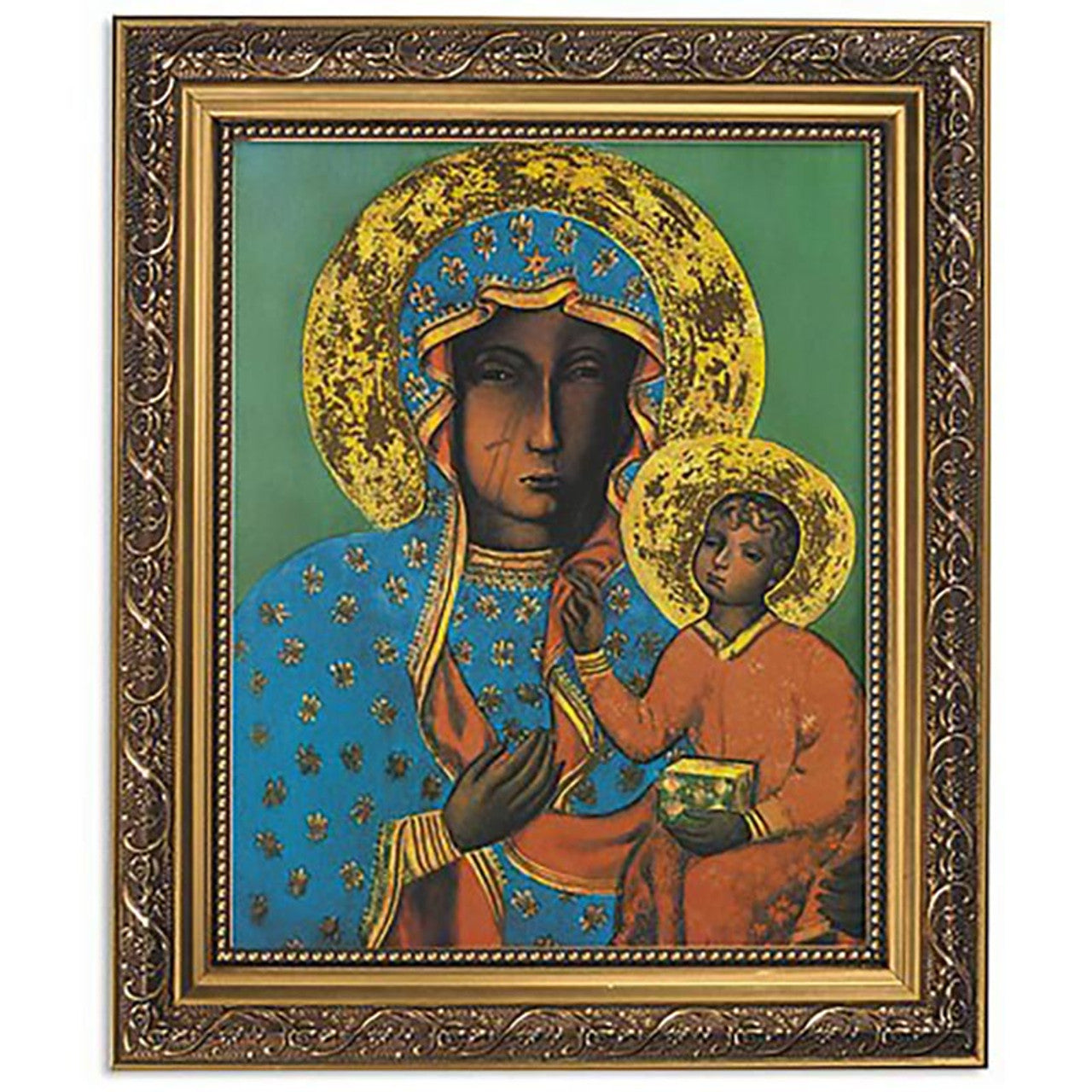 Our Lady of Czestochowa Gold Tone Framed Print