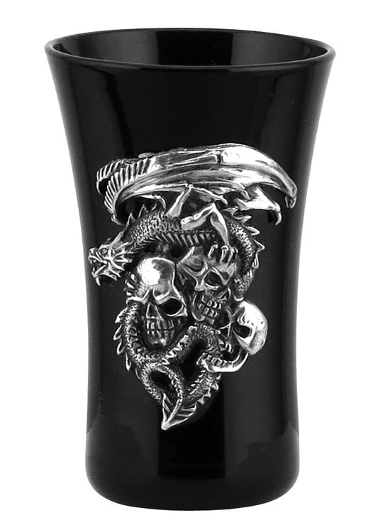 Dragon And Three Skulls Shot Glass