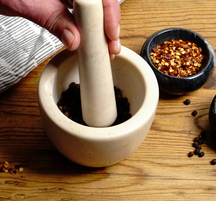 Marble Mortar & Pestle - Beige