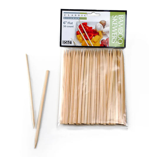 Bamboo Skewer - 6In Flat Skewer - 50 Ct.