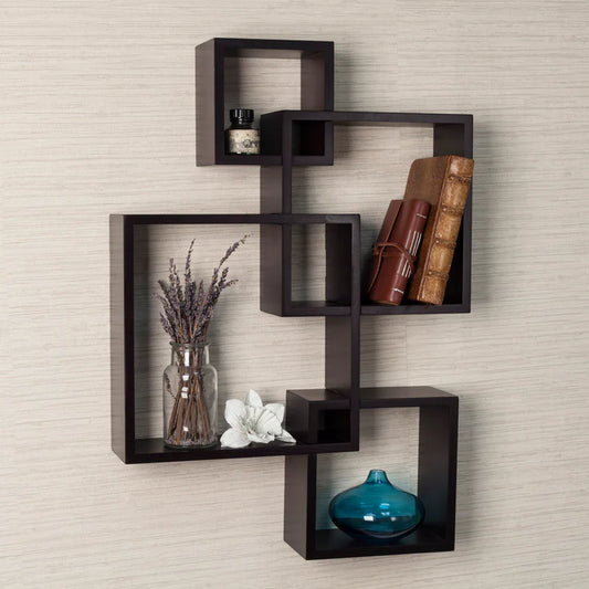 Intersecting Cube Shelves - Espresso