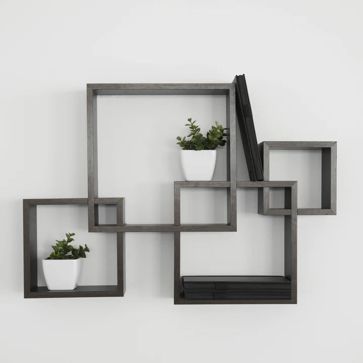 Intersecting Cube Shelves - Espresso