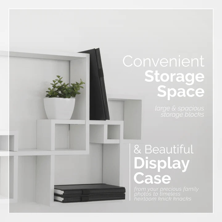 Intersecting Cube Shelves - White