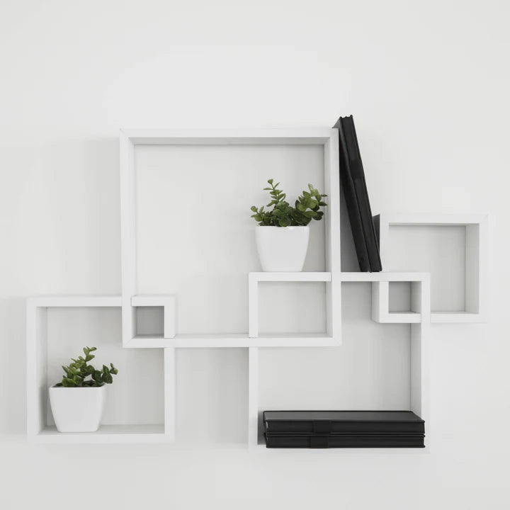 Intersecting Cube Shelves - White