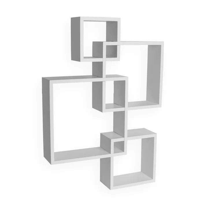 Intersecting Cube Shelves - White