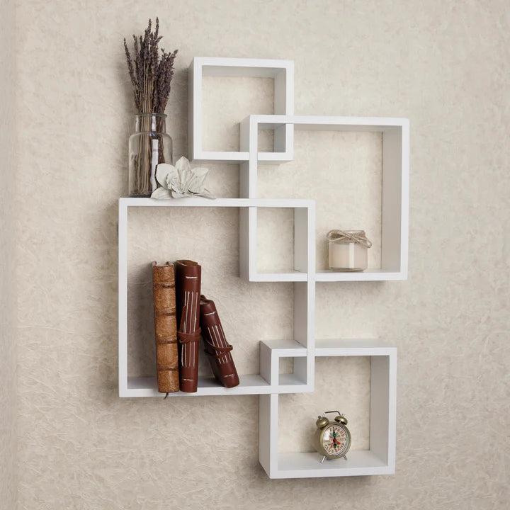 Intersecting Cube Shelves - White