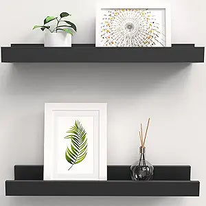 24" Floating Display Ledge Shelves (Set of 2)