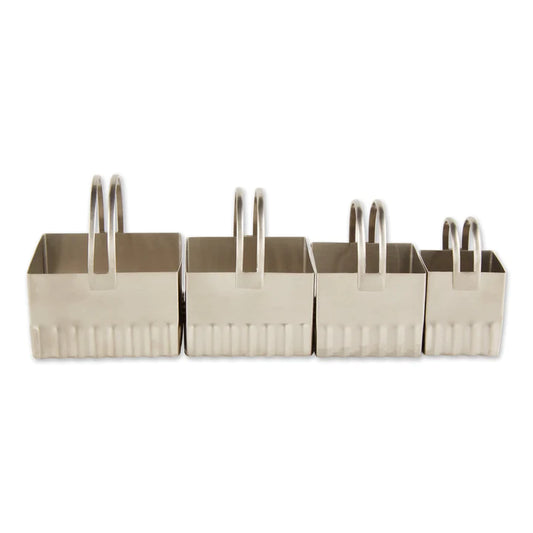 Biscuit Cutters - Square Rippled Set Of 4