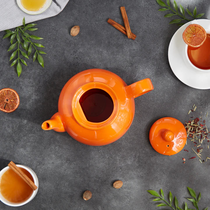 Stoneware Teapot - Orange