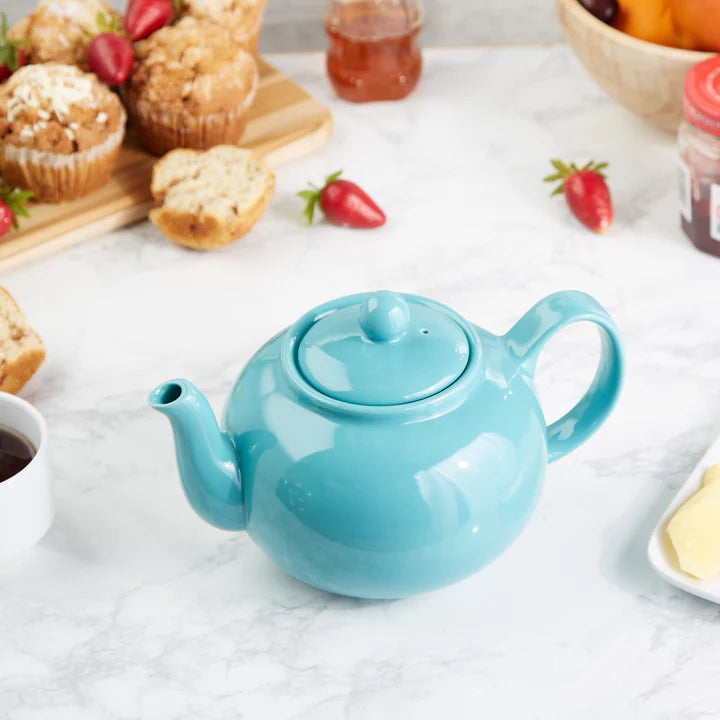 Turquoise Stoneware Teapot