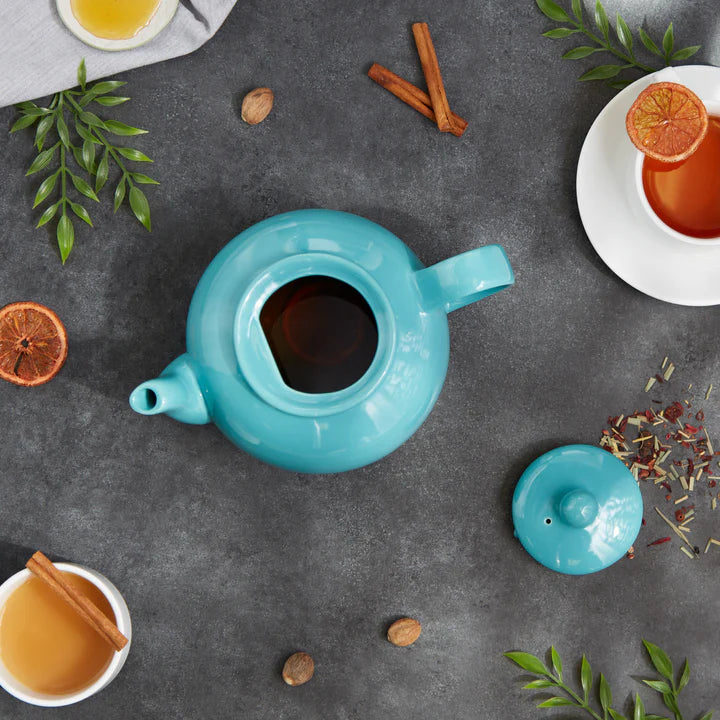 Turquoise Stoneware Teapot