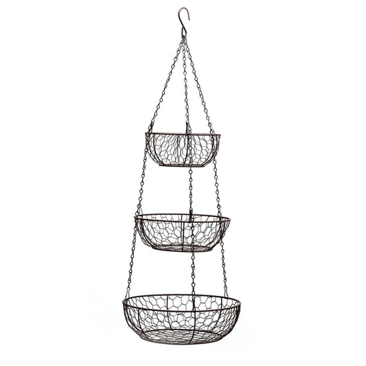 Chicken Wire Hanging Basket - Bronze