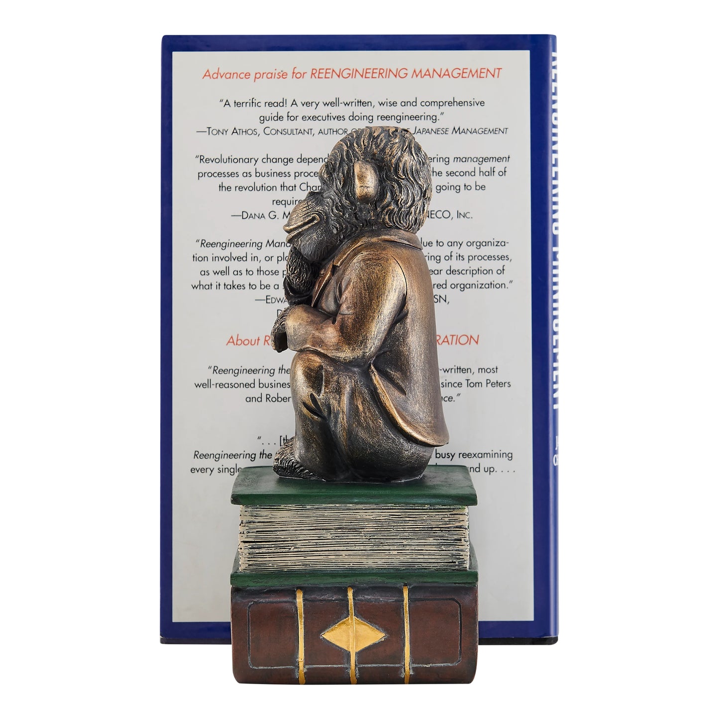 Danya B. Monkeys on Books Polyresin Antique Patina Finish Bookend Set of 2