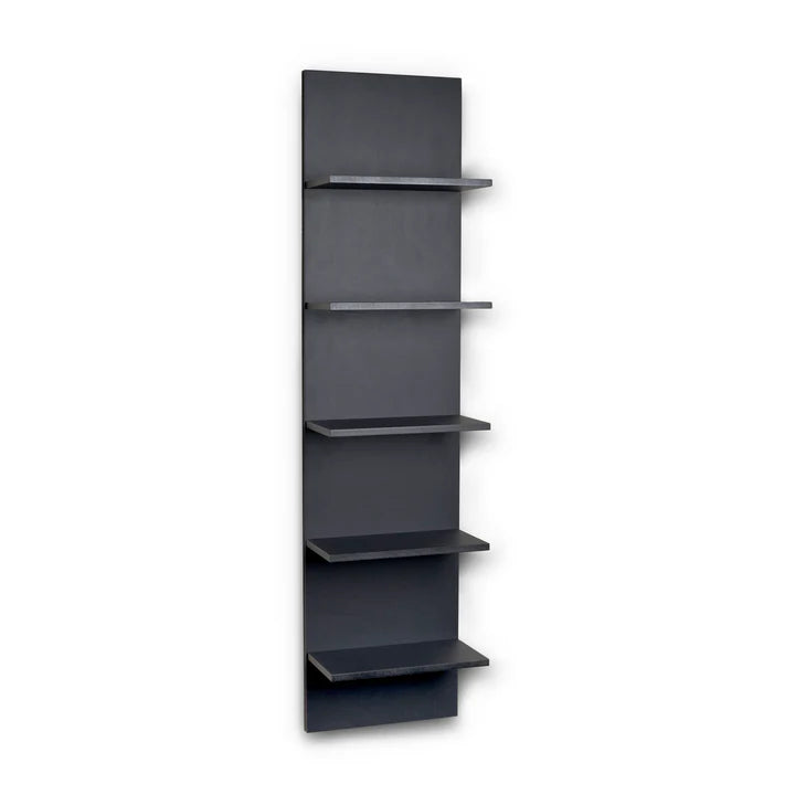 Five-Tier Wide Column Wall Shelf - Black