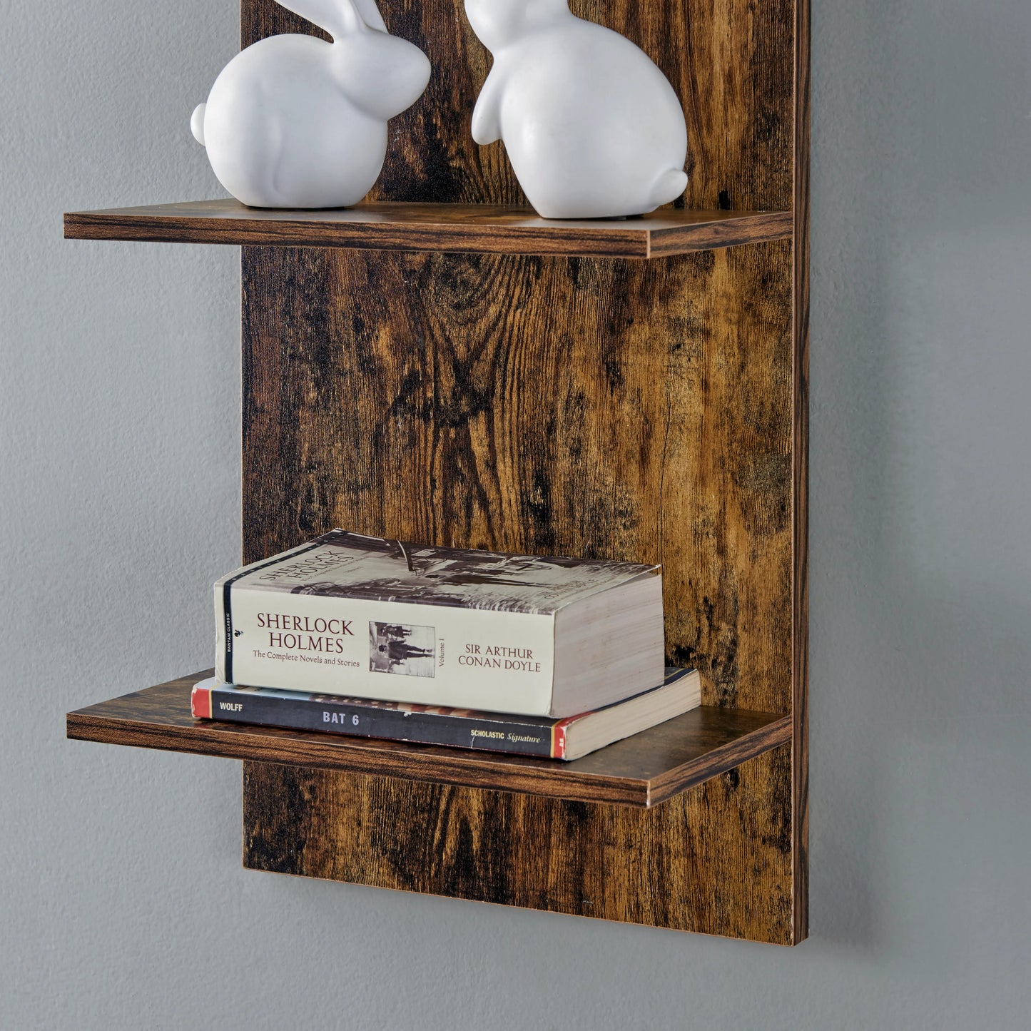 Five-Tier Wide Column Wall Shelf - Pine