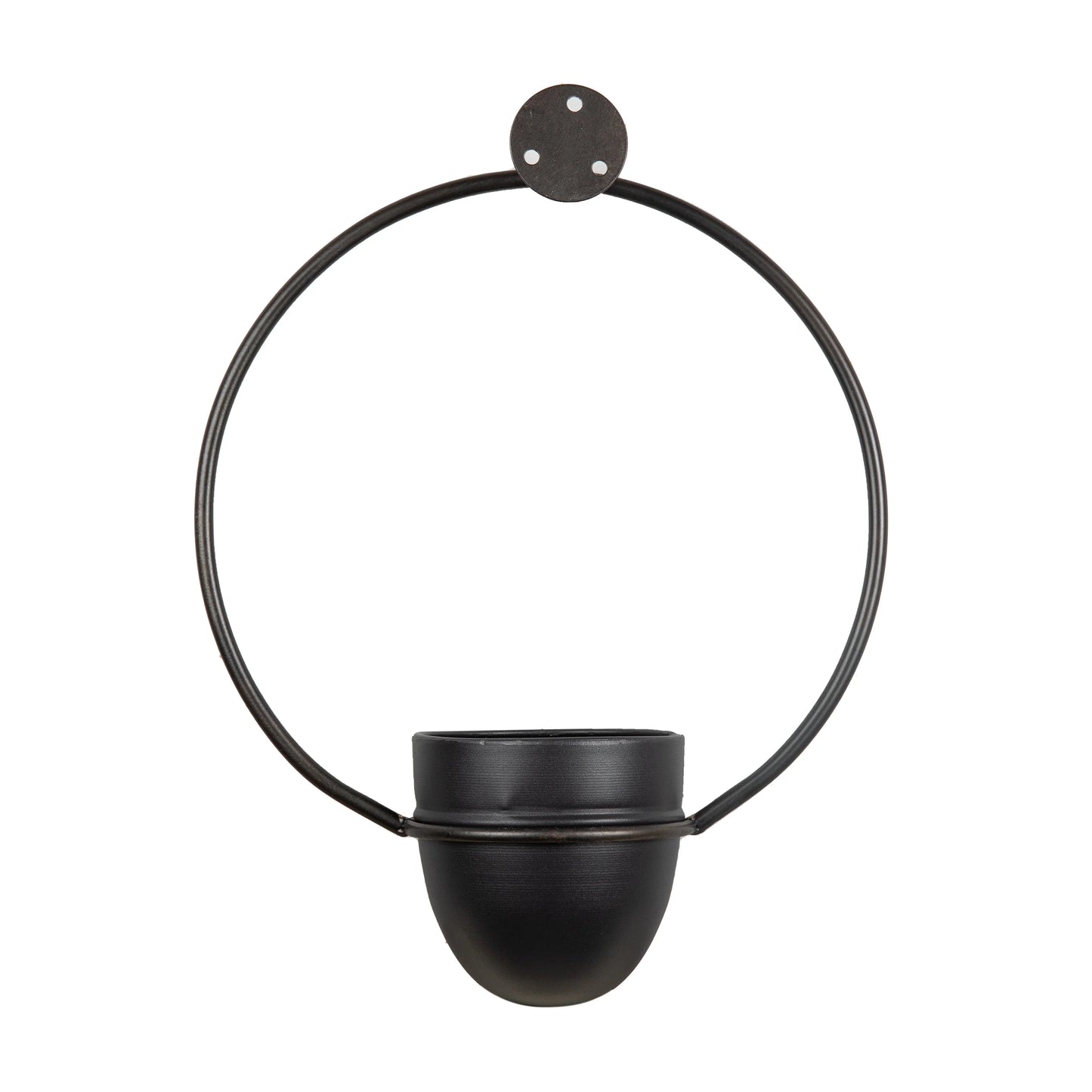 Urban Green 2-Piece Black Metal Hanging Planter Set