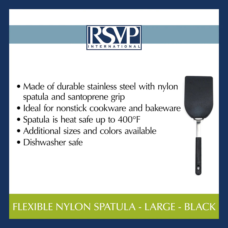 Flexible Nylon Spatula - Large - Black