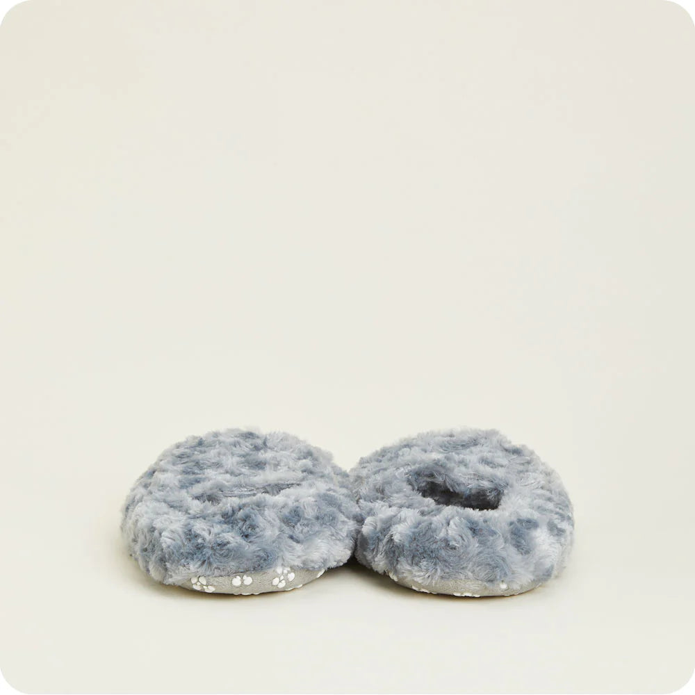 Curly Gray Warmies Slippers