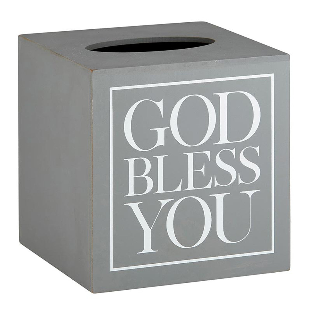 Sq Tissue Box Cover Grey Wht