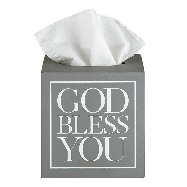 Sq Tissue Box Cover Grey Wht