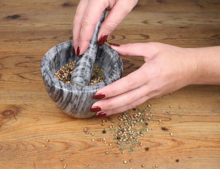 Marble Mortar & Pestle - Grey