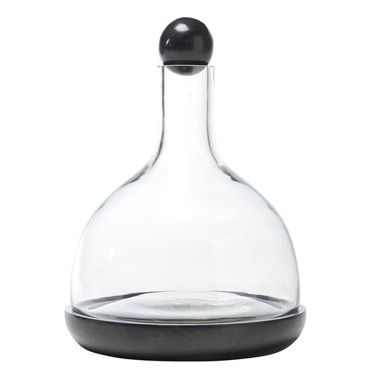 Marble + Glass Wine Carafe - Blk