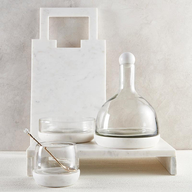 Marble + Glass Wine Carafe - Wht