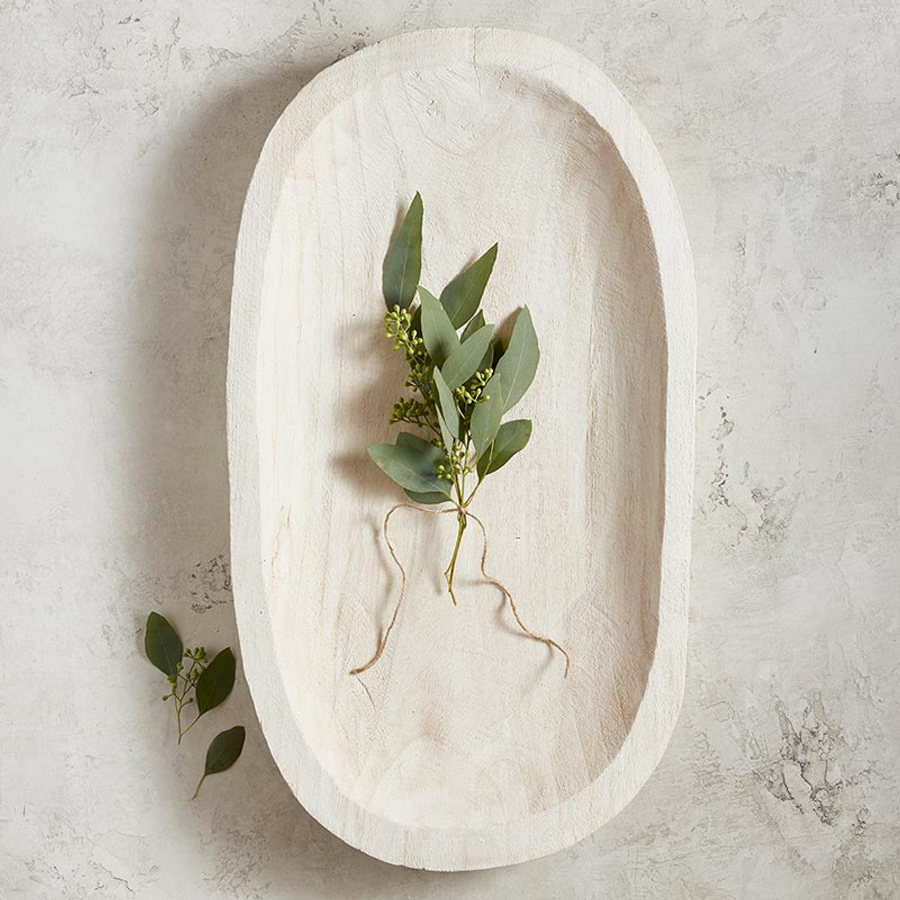 Paulownia Dough Bowl - Wht